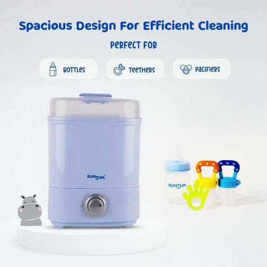 BUMTUM 6 Bottle Sterilizer For Baby Milk Bottles | Sterilizer For Feeding Bottles | Sterilizer Machine | Sterilizer Hand| Sterilizer tongs (Blue)