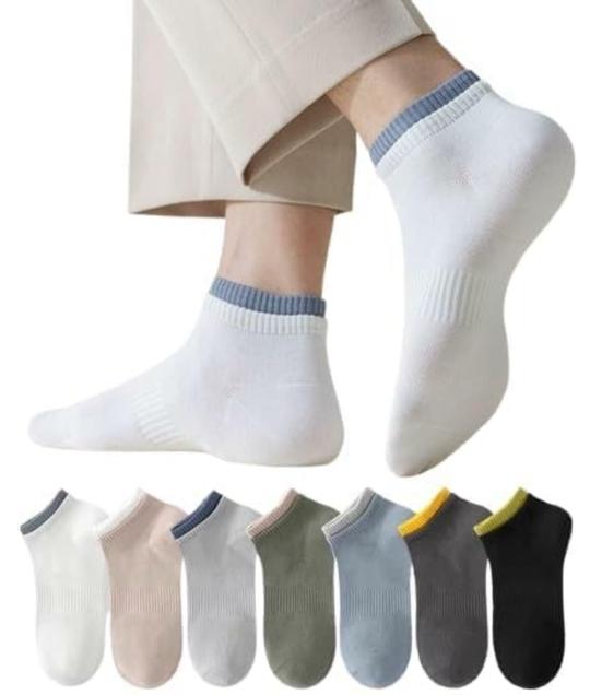 D-BLUE FASHION Pure Cotton Ankle Socks for Men | Ultra-Soft Breathable Comfort Fit | Stylish Wear - Anti-Sweat Socks (6 PAIR)