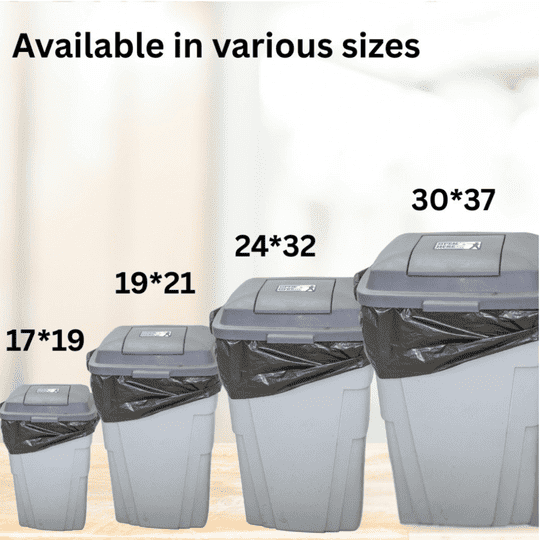 Joogoo Garbage Bags | Large | 15 Bags | 24X 32 Inches | For Dry & Wet Waste | Black