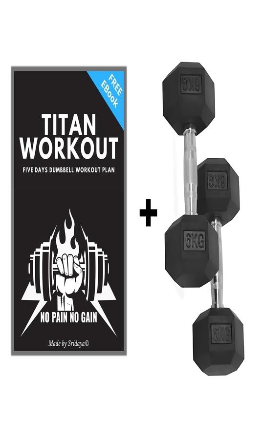 Sridaya Hex dumbbells set (6, Kilograms)