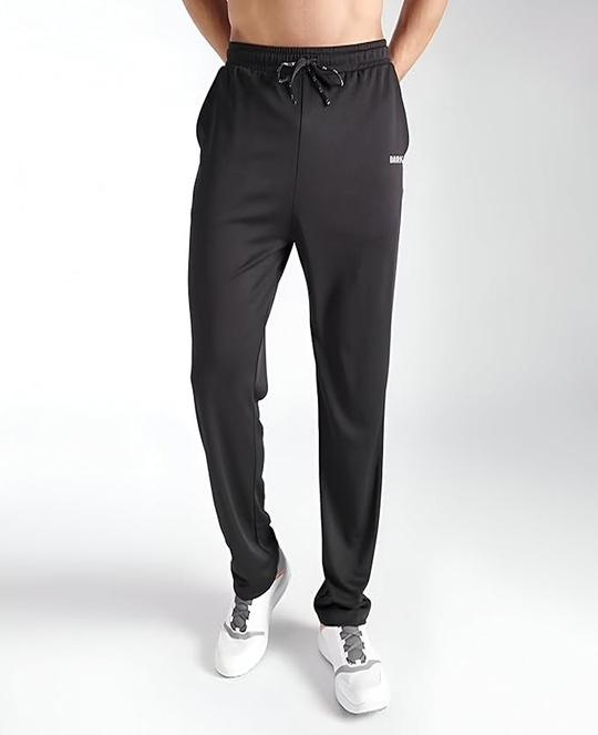 BARKEYO Men's Regular fit Track Pants Sweatproof & Quickdry Technology Black L