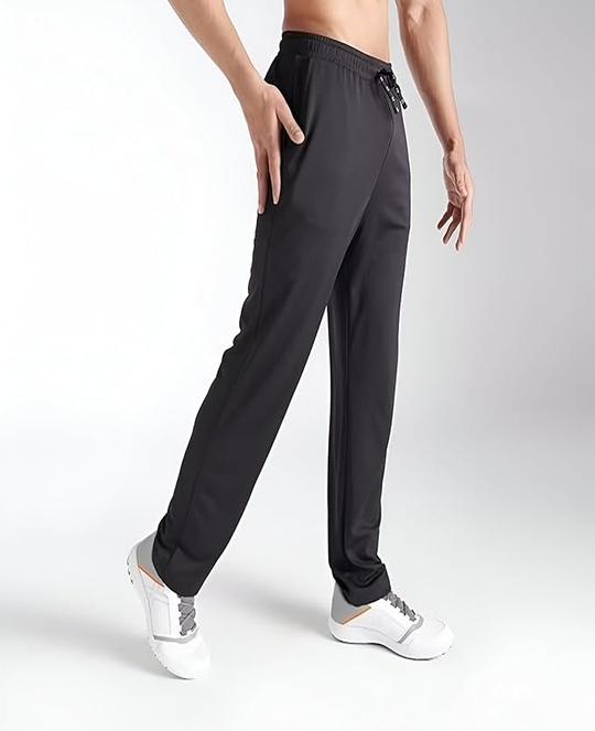 BARKEYO Men's Regular fit Track Pants Sweatproof & Quickdry Technology Black L