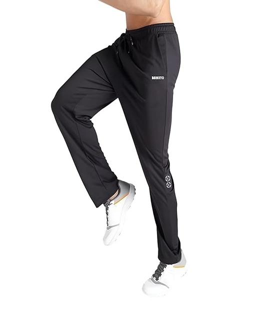BARKEYO Men's Regular fit Track Pants Sweatproof & Quickdry Technology Black L