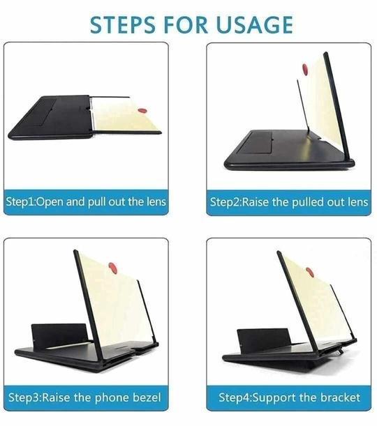 JANGI |10-Inch Mobile Screen Magnifier with Stand | 3D HD Smartphone Screen Enlarger | Foldable Phone Viewing Amplifier for Movies, Gaming & Reading