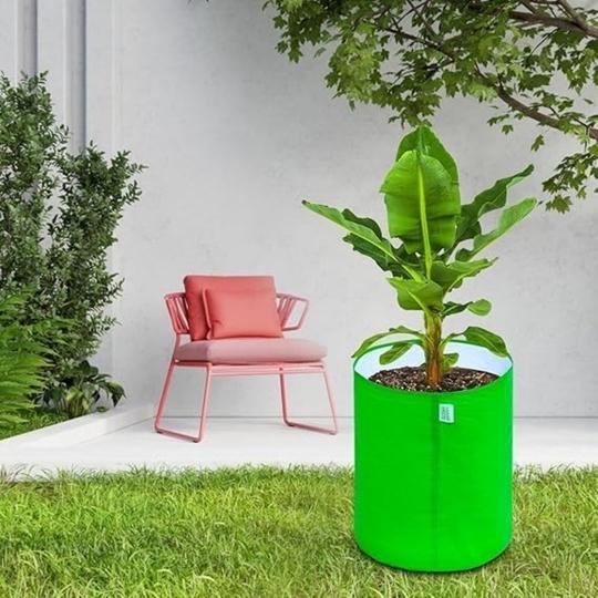 ATOZJI UV Resistant 260 GSM Round Green Colour Grow High Density Polyethylene 12x12 Bags Suitable for Terrace & Vegetable Gardening (Pack of 1)
