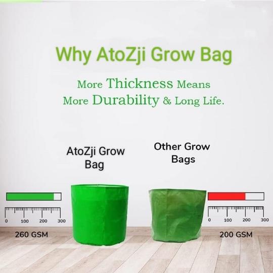 ATOZJI UV Resistant 260 GSM Round Green Colour Grow High Density Polyethylene 12x12 Bags Suitable for Terrace & Vegetable Gardening (Pack of 1)