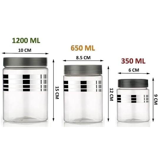 spandan premium  Plastic Container Set (SILVER, Set of 18) (1200, 650, 350 ML)