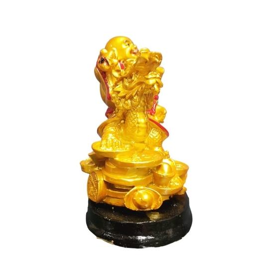 JRG Laughing Buddha for Money, Wealth and Good Luck Idol Statue (13 cms x 8 cms x 13 cms)