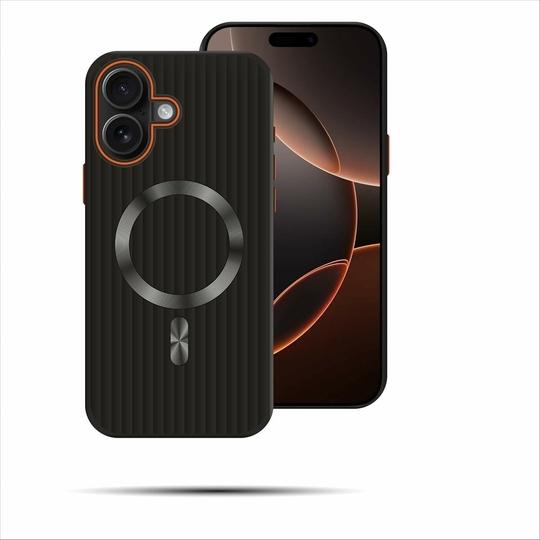 MINTZZ Case for Apple iPhone 16 Plus | Compatible with MagSafe | Shockproof Magnetic Back Cover | Military Grade Protection | Slim Textured Grip | Raised Edges | Black