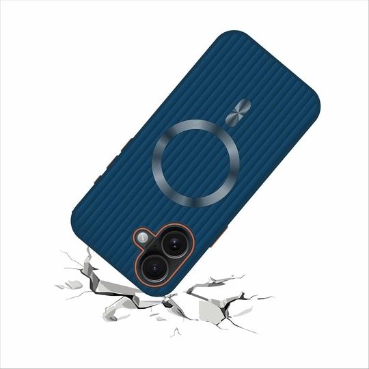 MINTZZ Case for Apple iPhone 16 | Compatible with MagSafe | Shockproof Magnetic Back Cover | Military Grade Protection | Slim Textured Grip | Raised Edges | Blue