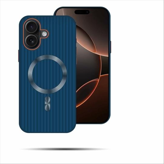 MINTZZ Case for Apple iPhone 16 | Compatible with MagSafe | Shockproof Magnetic Back Cover | Military Grade Protection | Slim Textured Grip | Raised Edges | Blue