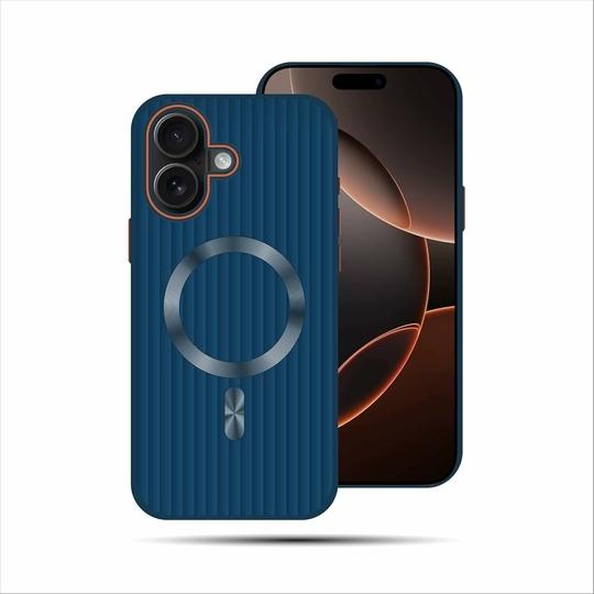 MINTZZ Case for Apple iPhone 16 | Compatible with MagSafe | Shockproof Magnetic Back Cover | Military Grade Protection | Slim Textured Grip | Raised Edges | Blue