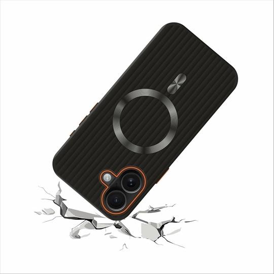 MINTZZ Case for Apple iPhone 16 Plus | Compatible with MagSafe | Shockproof Magnetic Back Cover | Military Grade Protection | Slim Textured Grip | Raised Edges | Black