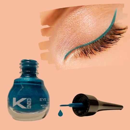KINDED Teal Green, Chocolate Brown and Camel Brown Waterproof Smudgeproof Longlasting Liquid Eye Liner, 5 ml - Pack of 3