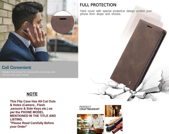 Trounce Prime Leather Magnetic Closure  Flip Cover With Card Holder Wallet | Mobile Case| Back Cover - Coffee Brown) For  Oppo F7