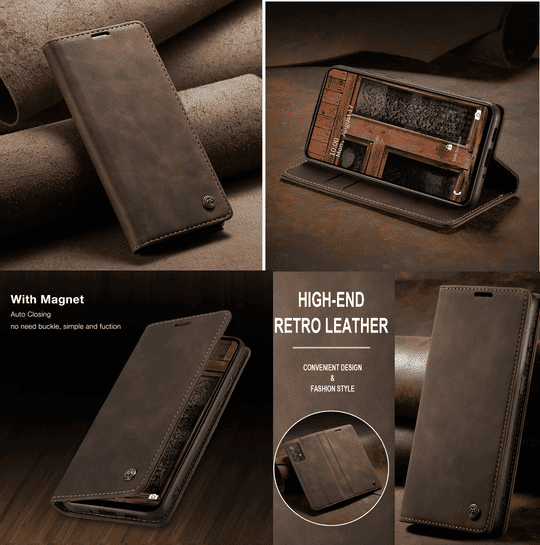 Trounce Prime Leather Magnetic Closure  Flip Cover With Card Holder Wallet | Mobile Case| Back Cover - Coffee Brown) For  Oppo F7