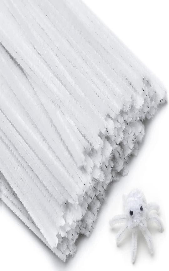 Prescent 12inch Pipe Cleaner White 100pcs for Hobby Craft, Scrapbooking, DIY & more ()