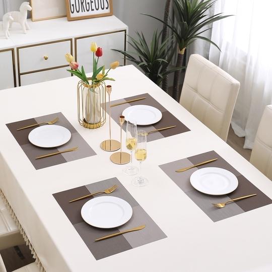 HOKIPO PVC Washable Set of 4 Placemats for Dining Table - 45x30 cm