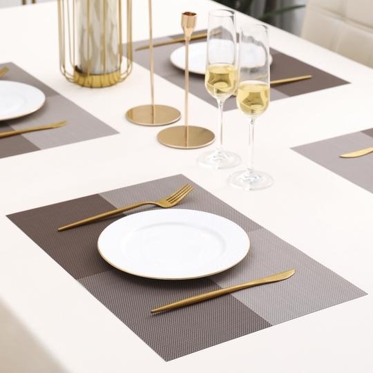 HOKIPO PVC Washable Set of 4 Placemats for Dining Table - 45x30 cm