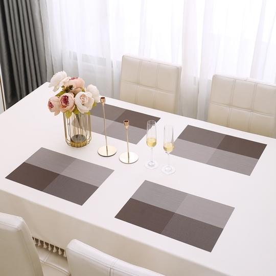 HOKIPO PVC Washable Set of 4 Placemats for Dining Table - 45x30 cm
