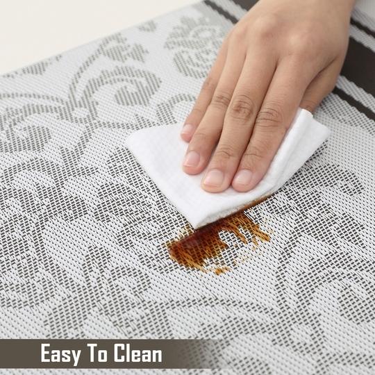 HOKIPO PVC Washable 4 Pieces Dining Table Mats - 45x30 cm