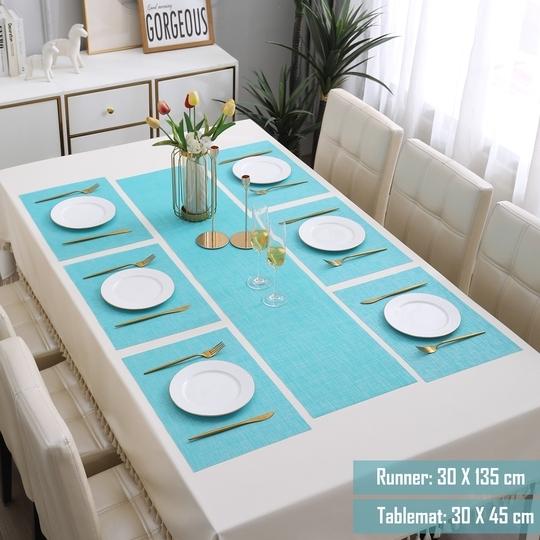 HOKIPO PVC Mats for 6 Seater Dining Table with Runner (AR4239)