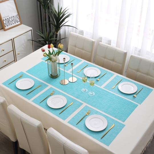 HOKIPO PVC Mats for 6 Seater Dining Table with Runner (AR4239)