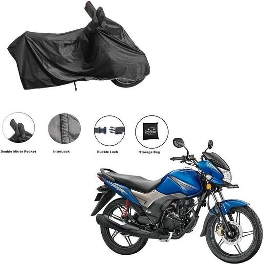 RiderShine Waterproof Two Wheeler Cover for Honda (CB Shine SP, Black)