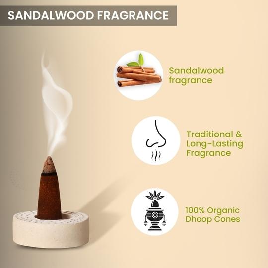Manokamna Fresh Flower Dhoop Cone -  Pure Fragrance from Nature | Blossom in Every Burn - Handmade Flower Dhoop Cone | Dhoop Cone with Sandalwood Fragrance for Puja Need & Air Purification