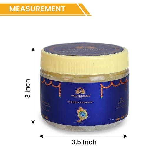 Manokamna Divine Bhimseni Camphor/Kapoor Traditional Remedy with Spiritual Essence | Ayurvedic Grade & Organic | Strong Aroma for Healing & Puja (100gm Pack of 1)
