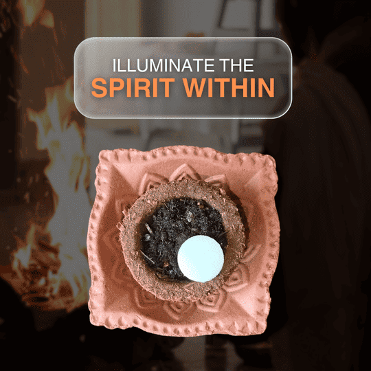 Manokamna Cow Dung Havan Cups - Lights Up Instantly with One Match Stick, 100% Natural Ingredients for Spiritual Cleansing and Daily Rituals | Traditional Havan Cups - Handcrafted Sambrani Dhoop Cups for Home and Puja (Sandalwood Pack of 1)