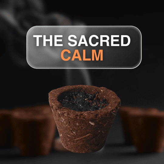 Manokamna Cow Dung Havan Cups - Lights Up Instantly with One Match Stick, 100% Natural Ingredients for Spiritual Cleansing and Daily Rituals | Traditional Havan Cups - Handcrafted Sambrani Dhoop Cups for Home and Puja (Sandalwood Pack of 1)