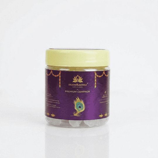 Manokamna Premium Camphor/Kapoor Tablet | Long Lasting Aroma for Puja & Purification | Pure Camphor/Kapoor Tablets 100% Natural Aromatic & Multipurpose Use | for Rituals, Devotion & Air Cleansing (50gm - Pack of 1)
