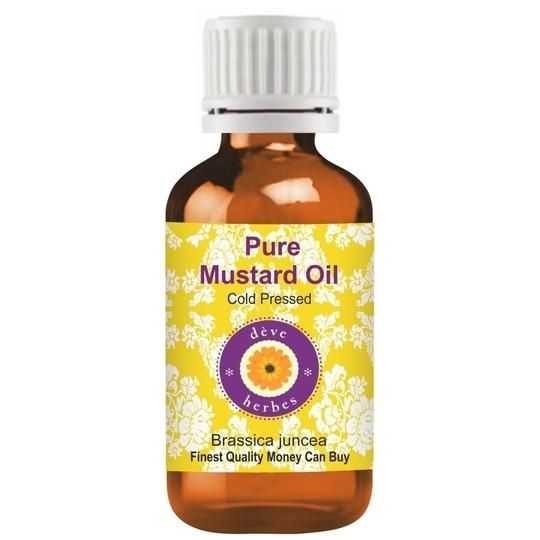 Deve Herbes Pure Mustard Oil (Brassica juncea) Natural Therapeutic Grade Cold Pressed 50ml