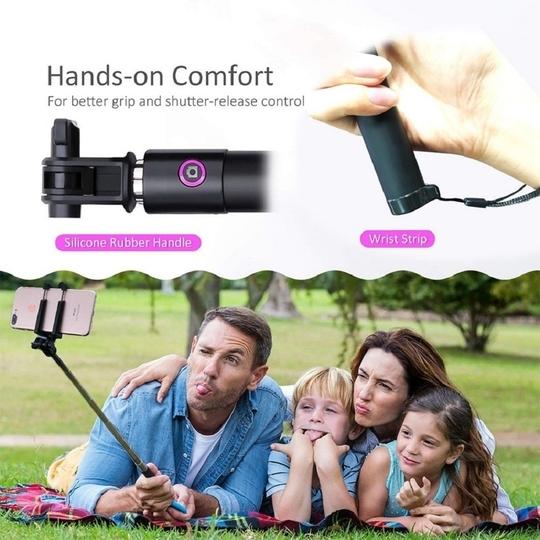 BOPUD Selfie Stick Wired Selfie Stick Monopod Holder with AUX Cable for Smartphones Tripod