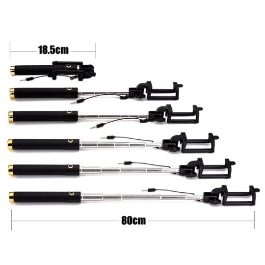 BOPUD Selfie Stick Wired Selfie Stick Monopod Holder with AUX Cable for Smartphones Tripod