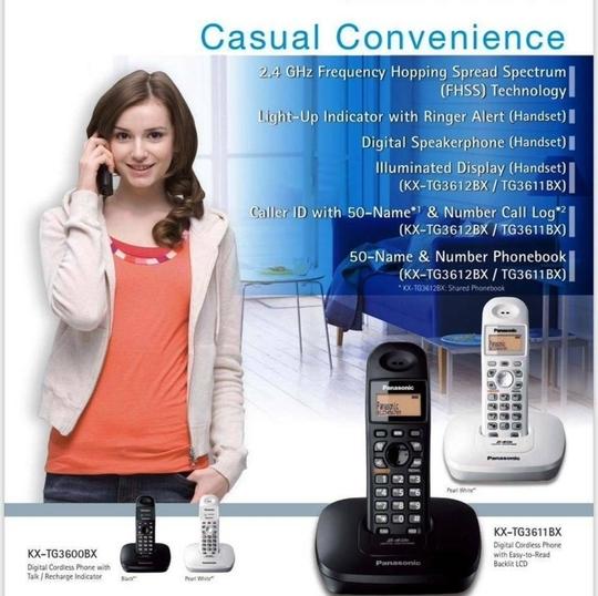 Panasonic KX-TG3611SX, Black, Cordless Landline Phone