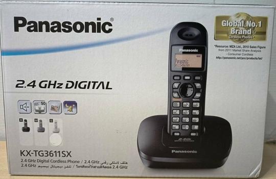 Panasonic KX-TG3611SX, Black, Cordless Landline Phone