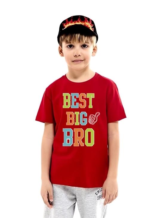 Double F Branded Kids T-Shirt, Round Neck, Cotton, Half Sleeve, Printed Design, Red, Set of 1(4-5 Years, Red)