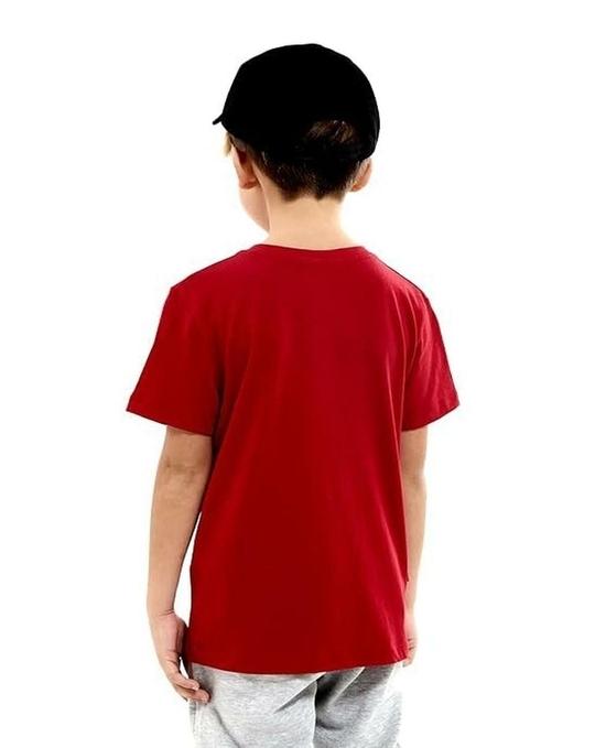 Double F Branded Kids T-Shirt, Round Neck, Cotton, Half Sleeve, Printed Design, Red, Set of 1(4-5 Years, Red)