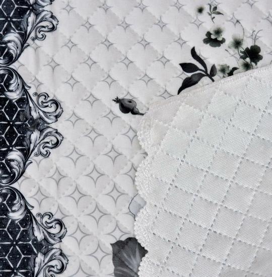 RRC Velvet Floral Quilted Sofa Cover Set 4 Seater | Premium Quilted Sofa Slip Cover,Seat & Back Cover,8 Piece Sofa Covers