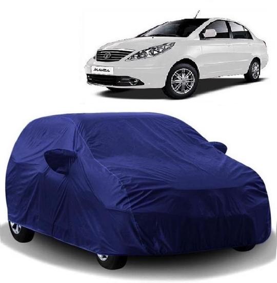 Carigiri Blue Car Body Cover For Tata Manza(Triple Stitched,Mirror Pockets,Uv Resistant,Dustproof)(All Year Models)