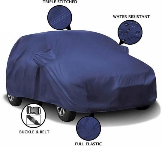 Carigiri Blue Car Body Cover For Nissan Sunny(Triple Stitched,Mirror Pockets,Uv Resistant,Dustproof)(All Year Models)