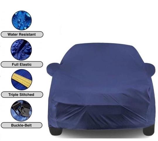 Carigiri Blue Car Body Cover For Nissan Sunny(Triple Stitched,Mirror Pockets,Uv Resistant,Dustproof)(All Year Models)