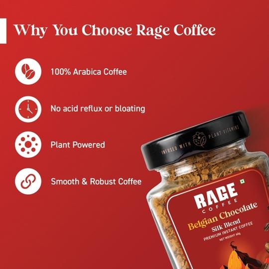 Rage Coffee Flavoured Instant Coffee | Belgian Chocolate Silk Blend 60 GMs