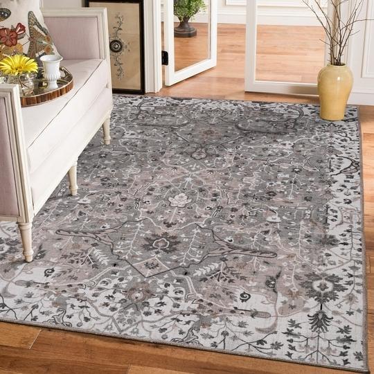 Kaleen India Traditional Rug in a Bag-Washable Indoor/Outdoor Rugs for Bedroom/Living Area/Home Polyester Self Backing for Longevity