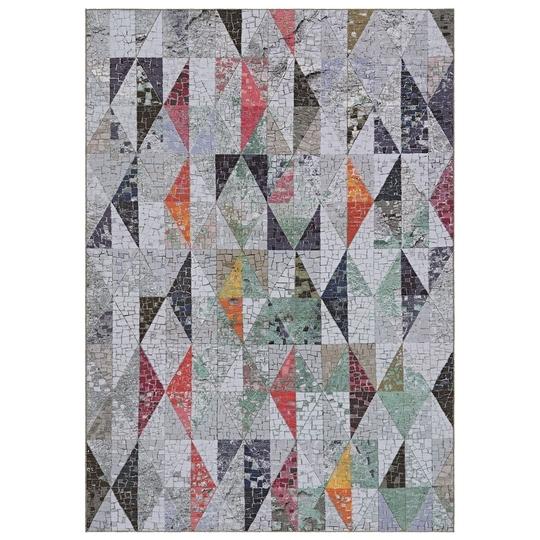 Kaleen India Geometric Rug in a Bag-Washable Indoor/Outdoor Rugs for Bedroom/Living Area/Home Polyester Self Backing for Longevity