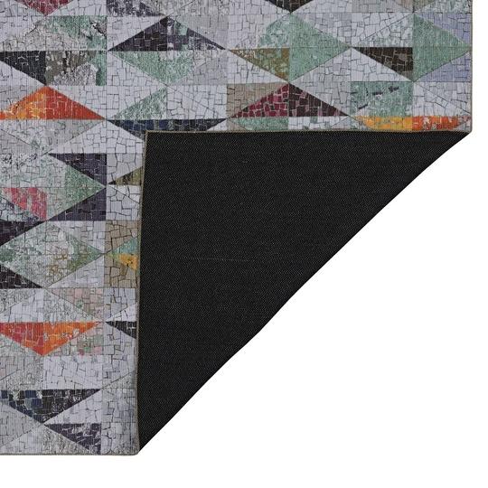 Kaleen India Geometric Rug in a Bag-Washable Indoor/Outdoor Rugs for Bedroom/Living Area/Home Polyester Self Backing for Longevity