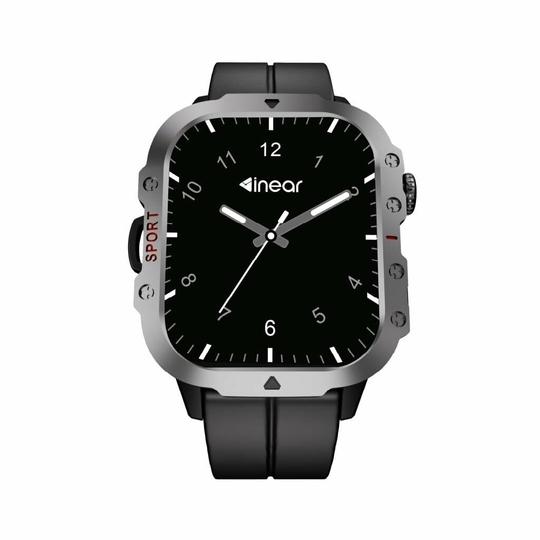 inear INWATCH 2.01" HD Smartwatch with Bluetooth Calling, Wireless Charging, 100 Hrs Battery, IPX4 Water Resistant, Fitness Tracker, Heart Rate & Sleep Monitor, Silicone Strap, Android iOS Compatible