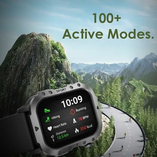 inear INWATCH 2.01" HD Smartwatch with Bluetooth Calling, Wireless Charging, 100 Hrs Battery, IPX4 Water Resistant, Fitness Tracker, Heart Rate & Sleep Monitor, Silicone Strap, Android iOS Compatible